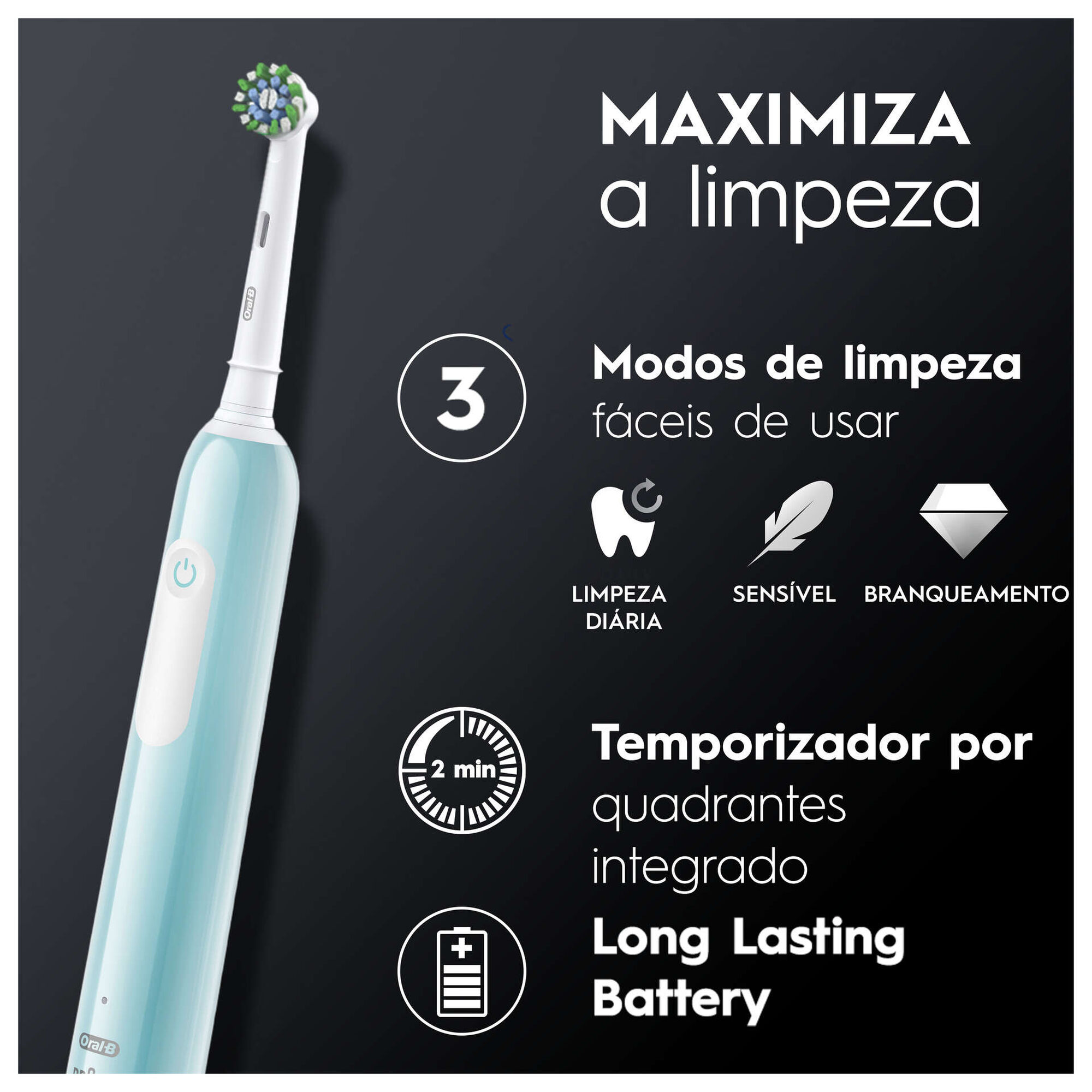 Escova De Dentes Elétrica Pro Series 1 Azul Escova De Dentes Elétrica Pro Series 1 Azul