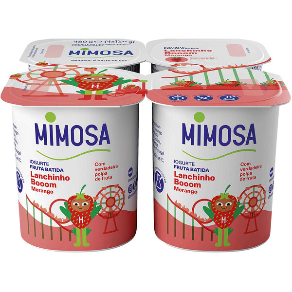 Iogurte Polpa Morango Infantil Lanchinho Booom Mimosa
