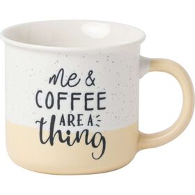 Caneca 355ml Me&Coffee Cru com Fundo Amarelo