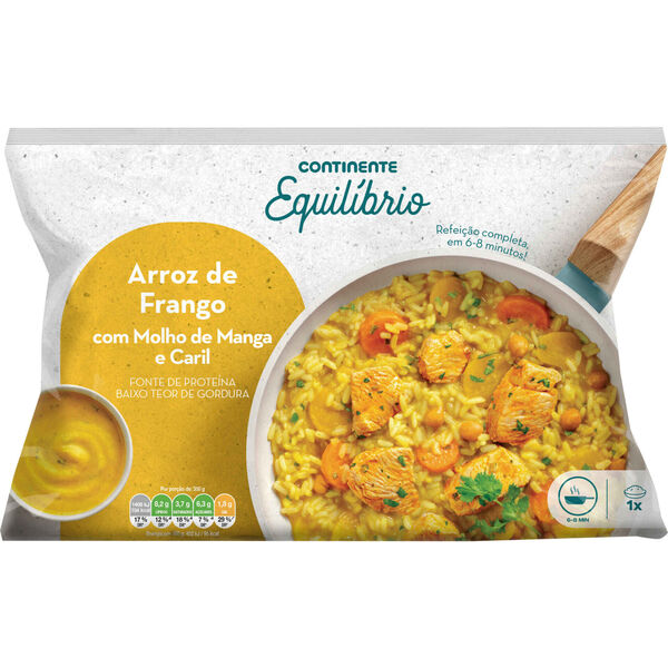 Arroz de Frango com Molho de Manga e Caril Continente Equilíbrio