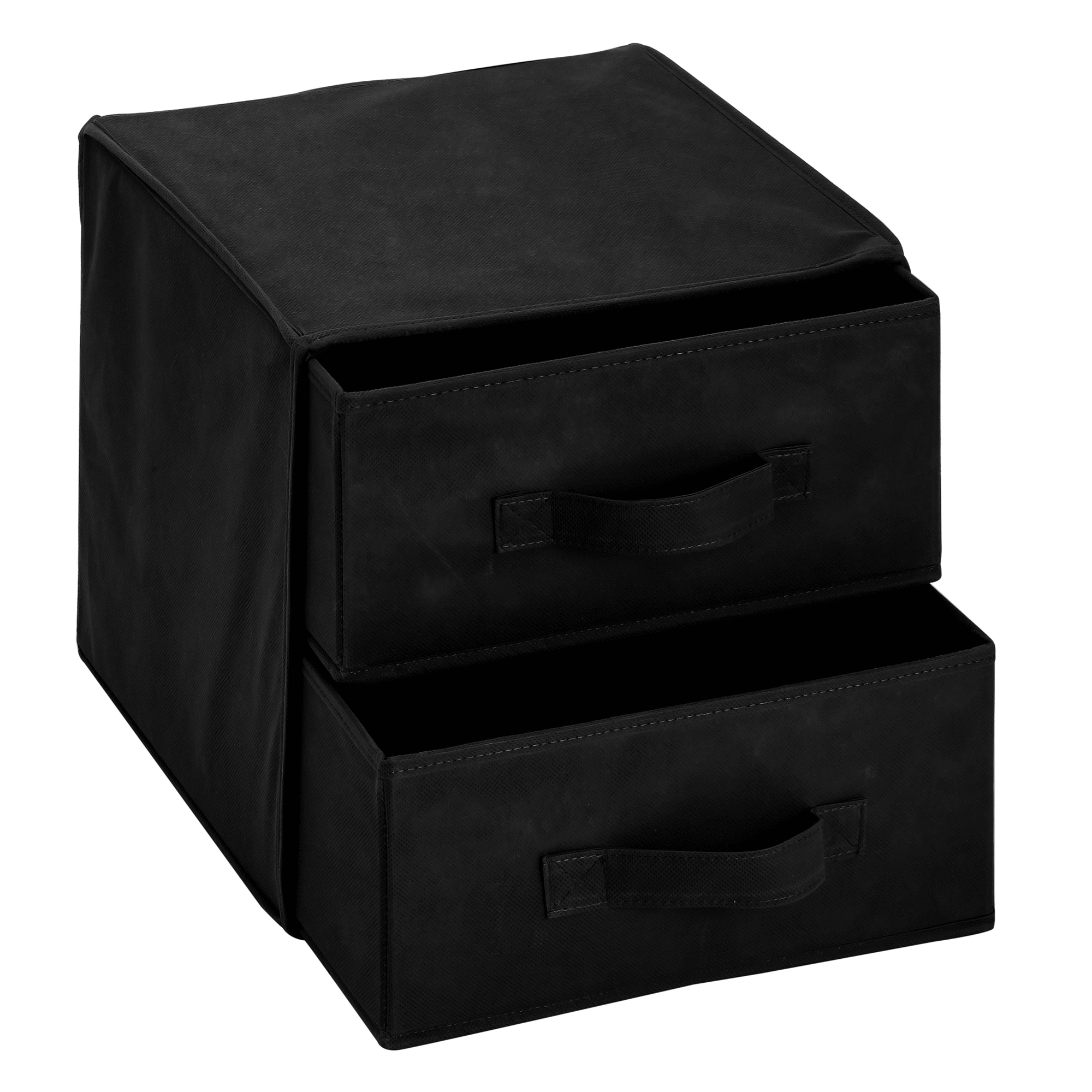 Caixa de Organiza&ccedil;&atilde;o com 2 Prateleiras Preta Bazar&atilde;o