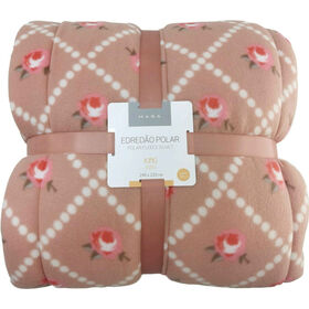 Edred&atilde;o Polar 220x240cm Rosa In&ecirc;s Kasa