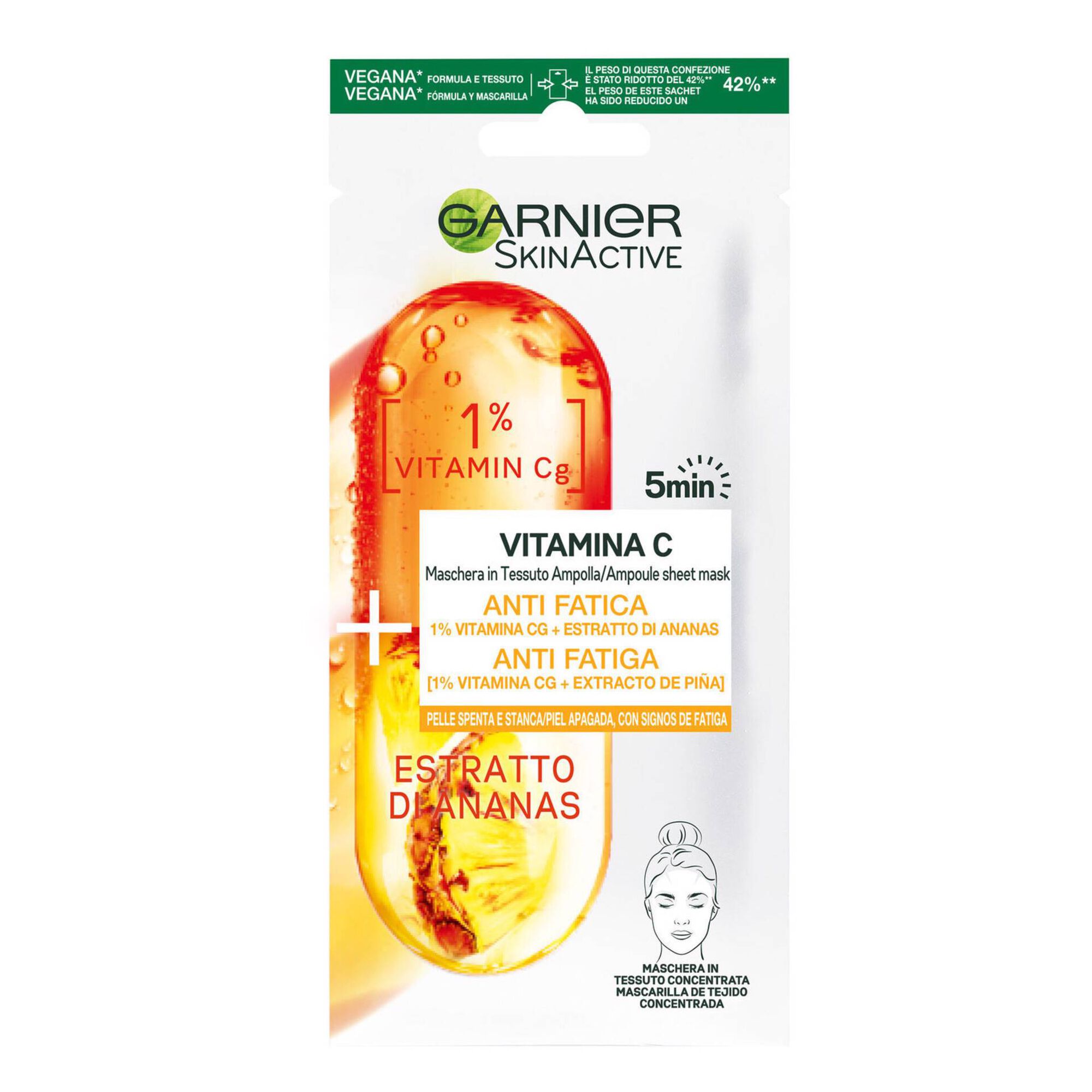 Máscara Facial Tecido Ananás Máscara Facial Tecido Ananás