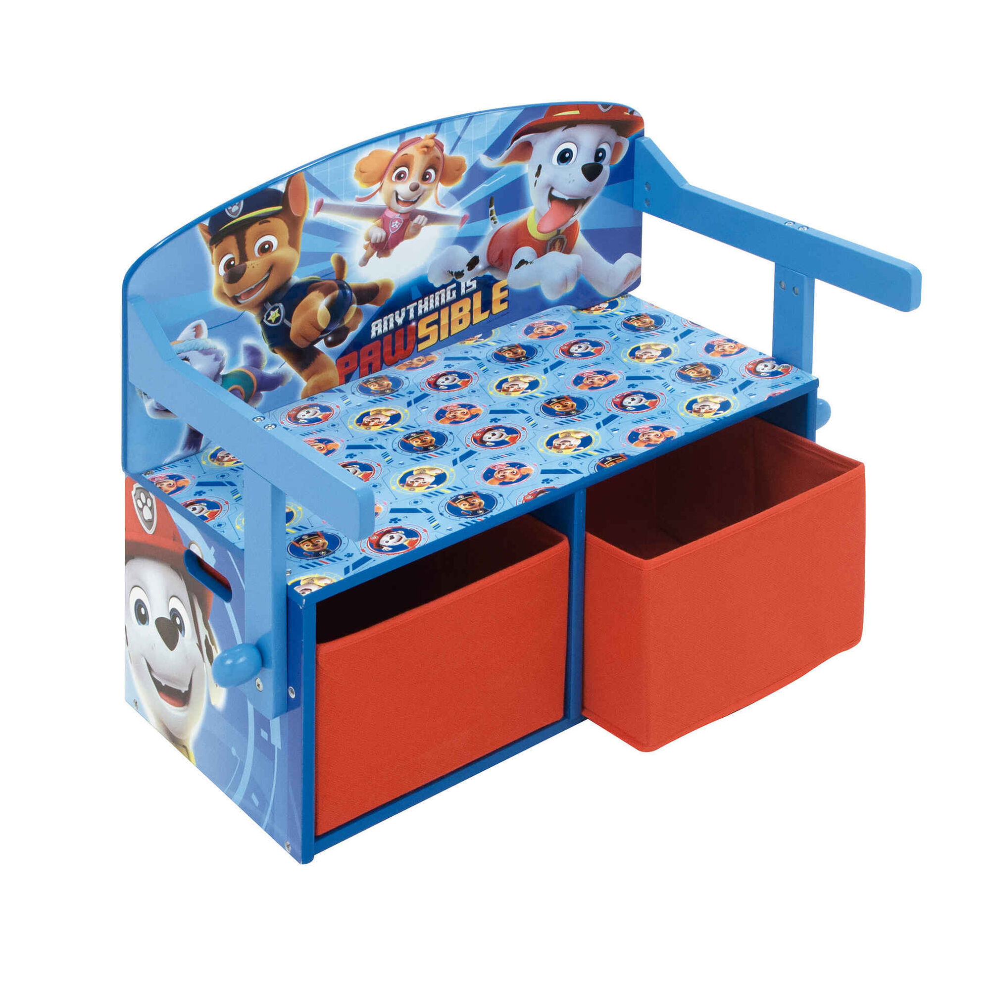 Banco e Baú Arrumação 60x70x44cm Paw Patrol