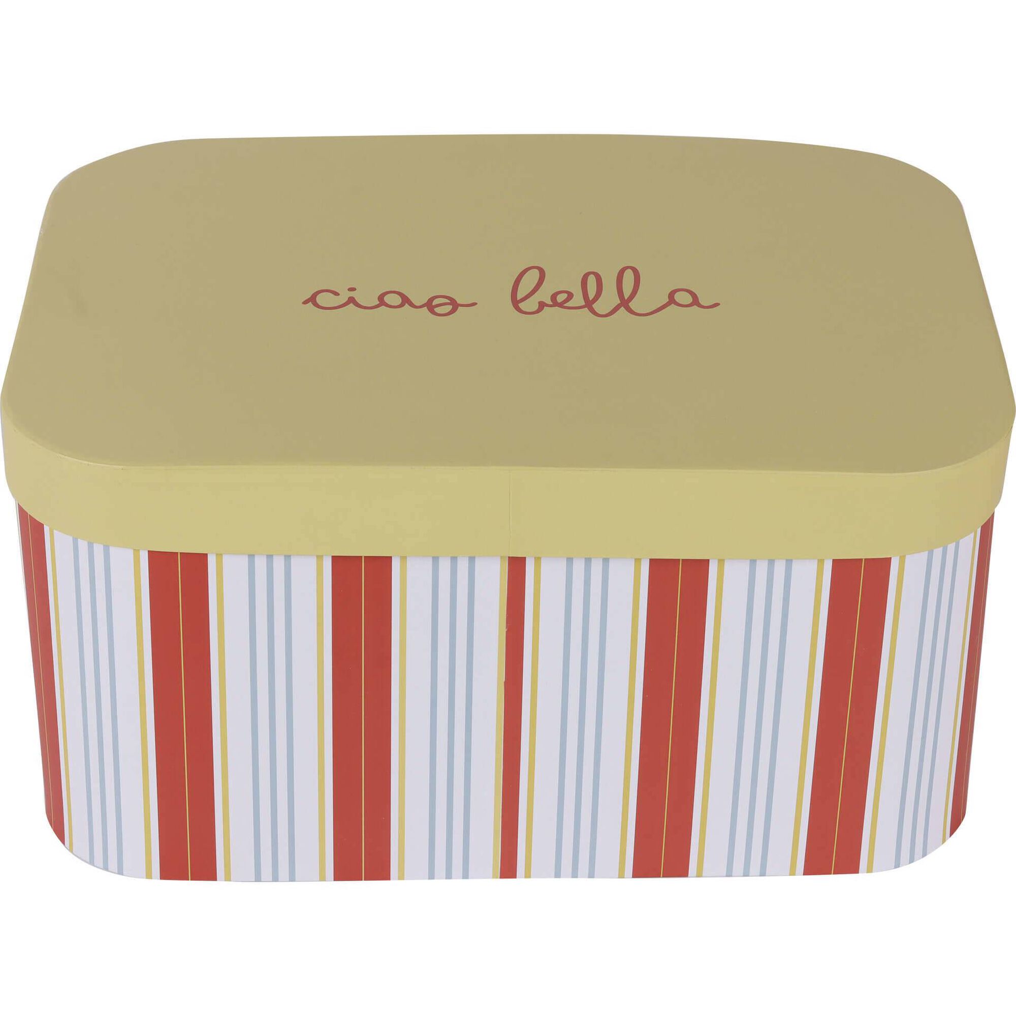 Caixa Riscas Finas Amarelas 34x24x17cm Kasa