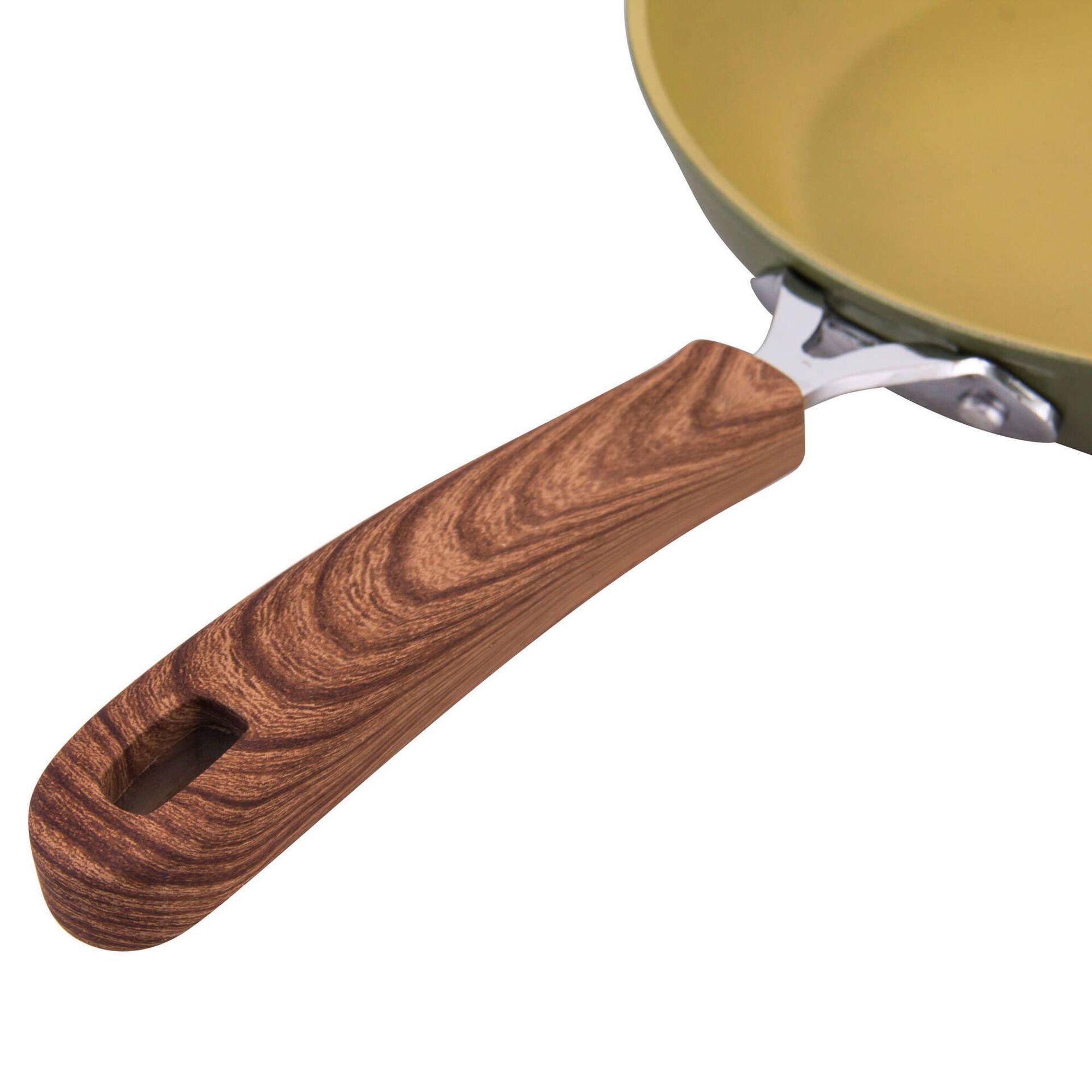Frigideira Antiaderente Alum&iacute;nio 24cm Verde Oliveira Gourmet Kasa