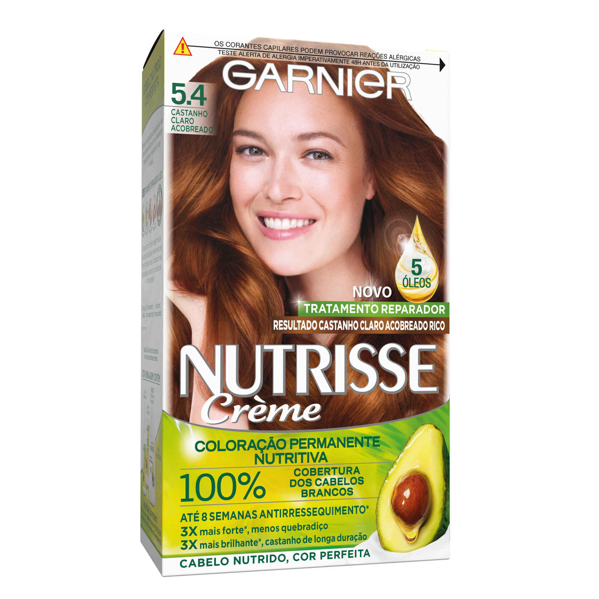 Coloração Permanente Nutrisse Creme Castanho Claro Acobreado 5.4 Coloração Permanente Nutrisse Creme Castanho Claro Acobreado 5.4