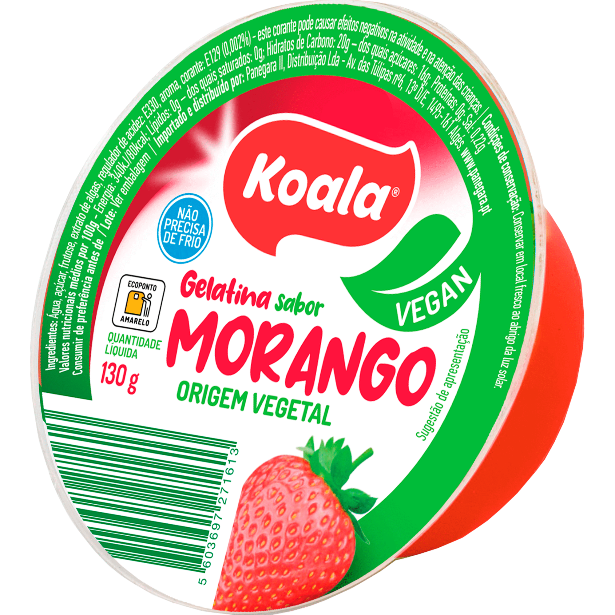 Gelatina Pronta Vegetal Morango