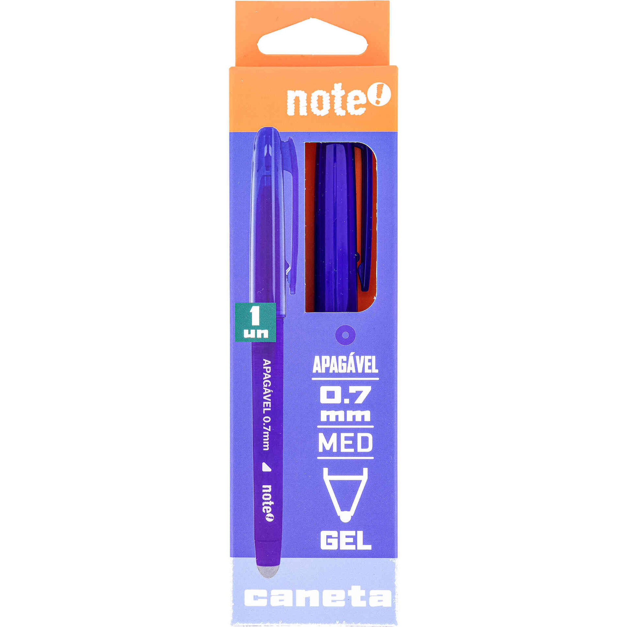 Caneta de Tinta Gel Apag&aacute;vel e Recarga Azul Note!