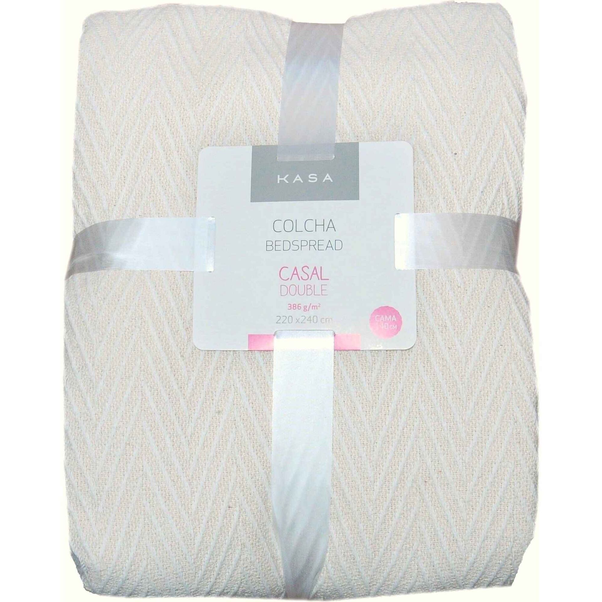 Colcha Jacquard ZigZag Bege Kasa