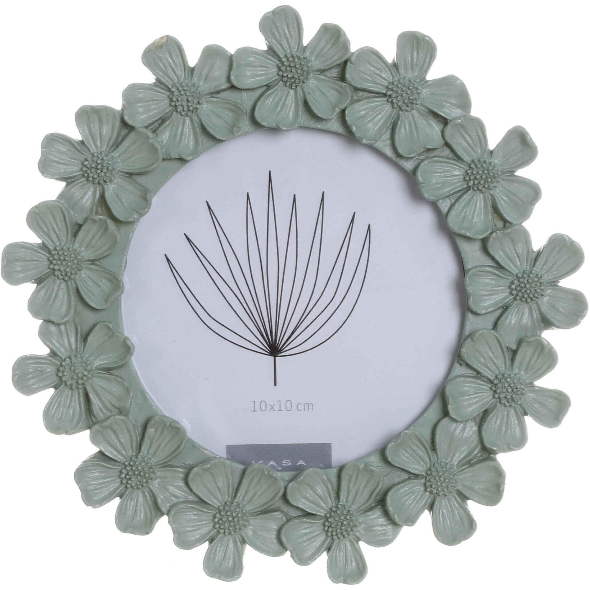 Moldura Redonda Flores Verde Kasa