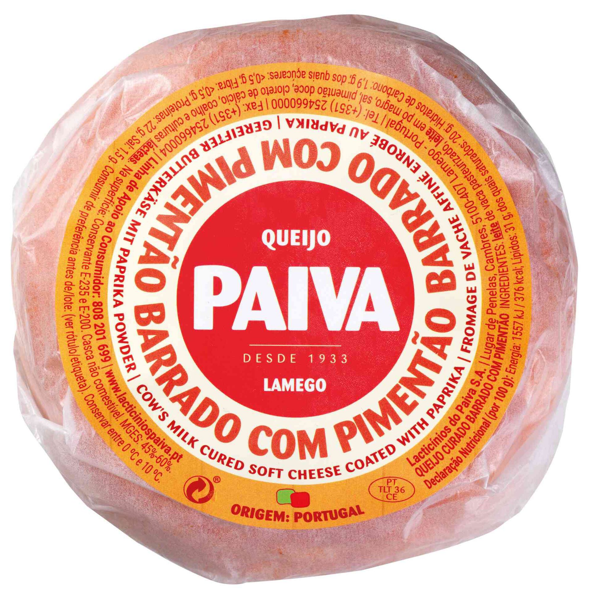 Queijo de Vaca Curado Apimentado Paiva
