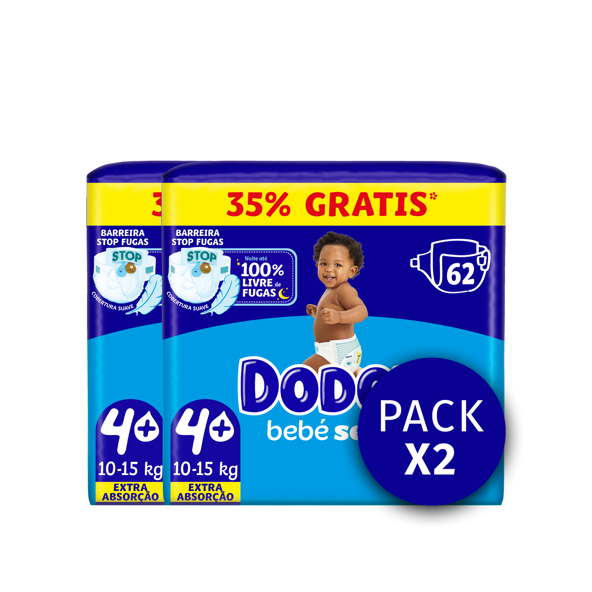 Fraldas Beb&eacute; Seco Extra 10-15kg T4+ Dodot