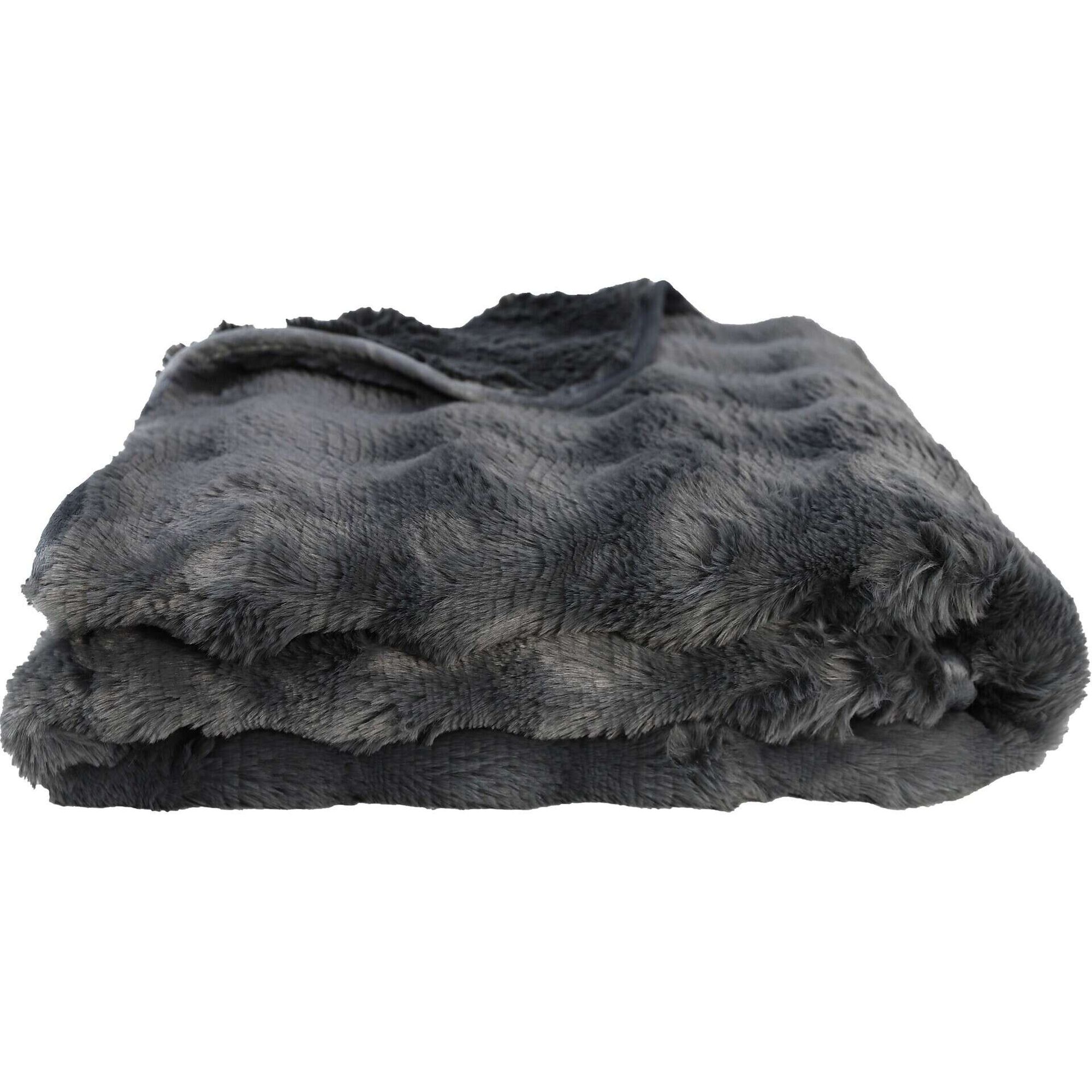Manta Pele de Coelho 130x160cm Cinza