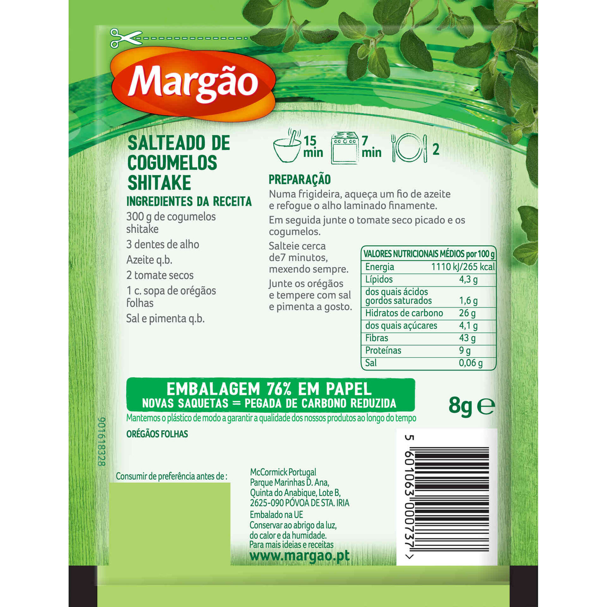 Orégãos Folha em Saqueta