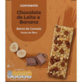 Barras de Cereais Chocolate de Leite e Banana Continente