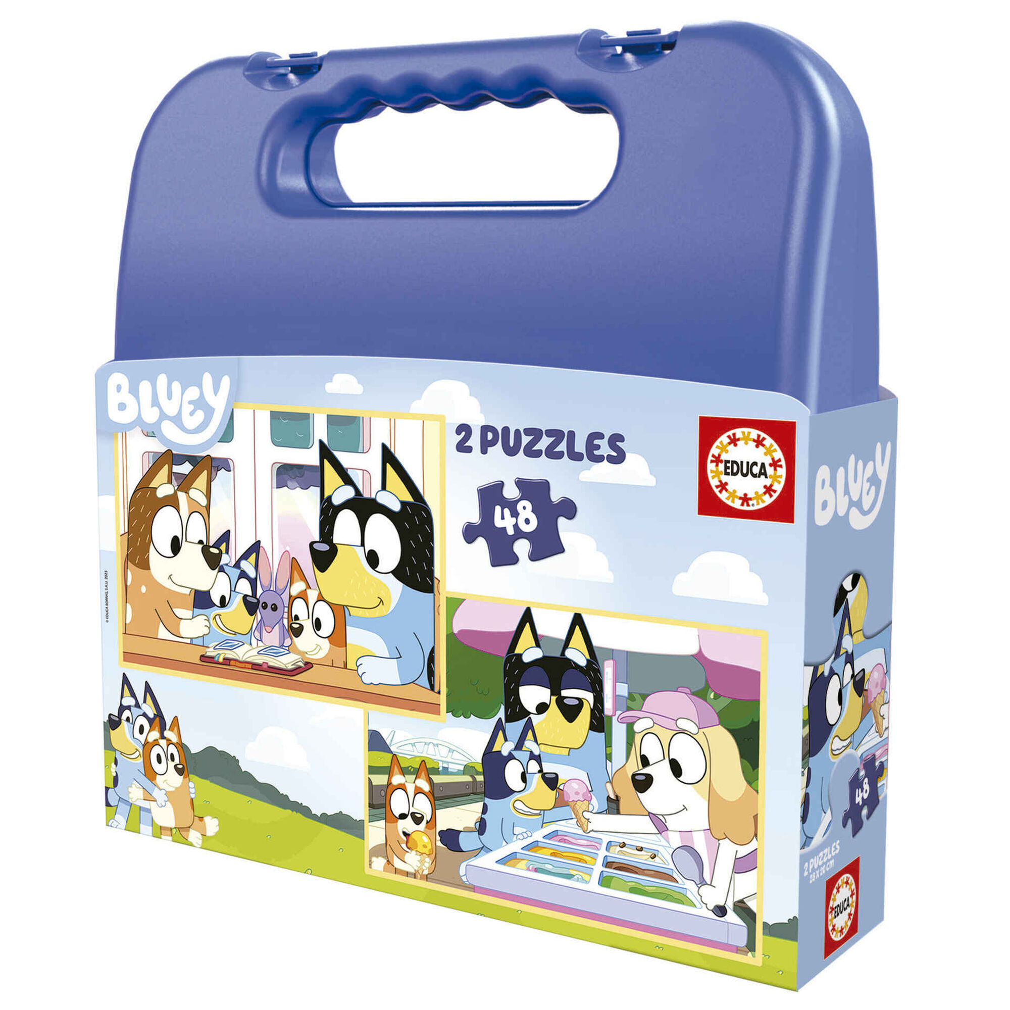 Educa - Puzzle Mala Bluey 2x48 Pe&ccedil;as