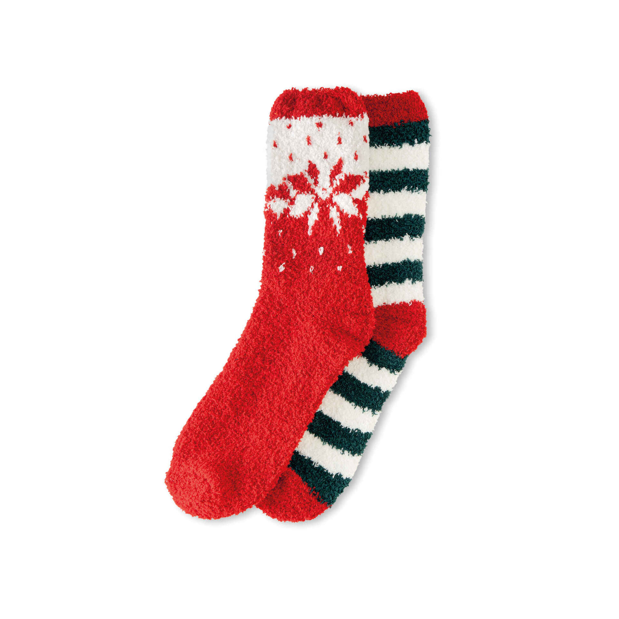Conjunto 2 Meias Antiderrapantes Xmas Vermelhas e Brancas Tamanho Único Homem Conjunto 2 Meias Antiderrapantes Xmas Vermelhas e Brancas Tamanho Único Homem
