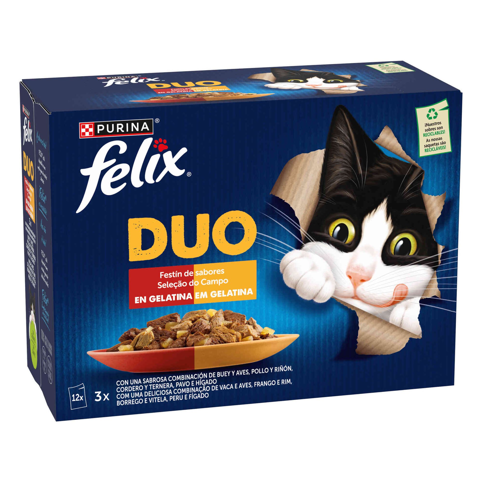 Comida Húmida para Gato Fantastic Duo Saborosa Seleção numa Gelatina
