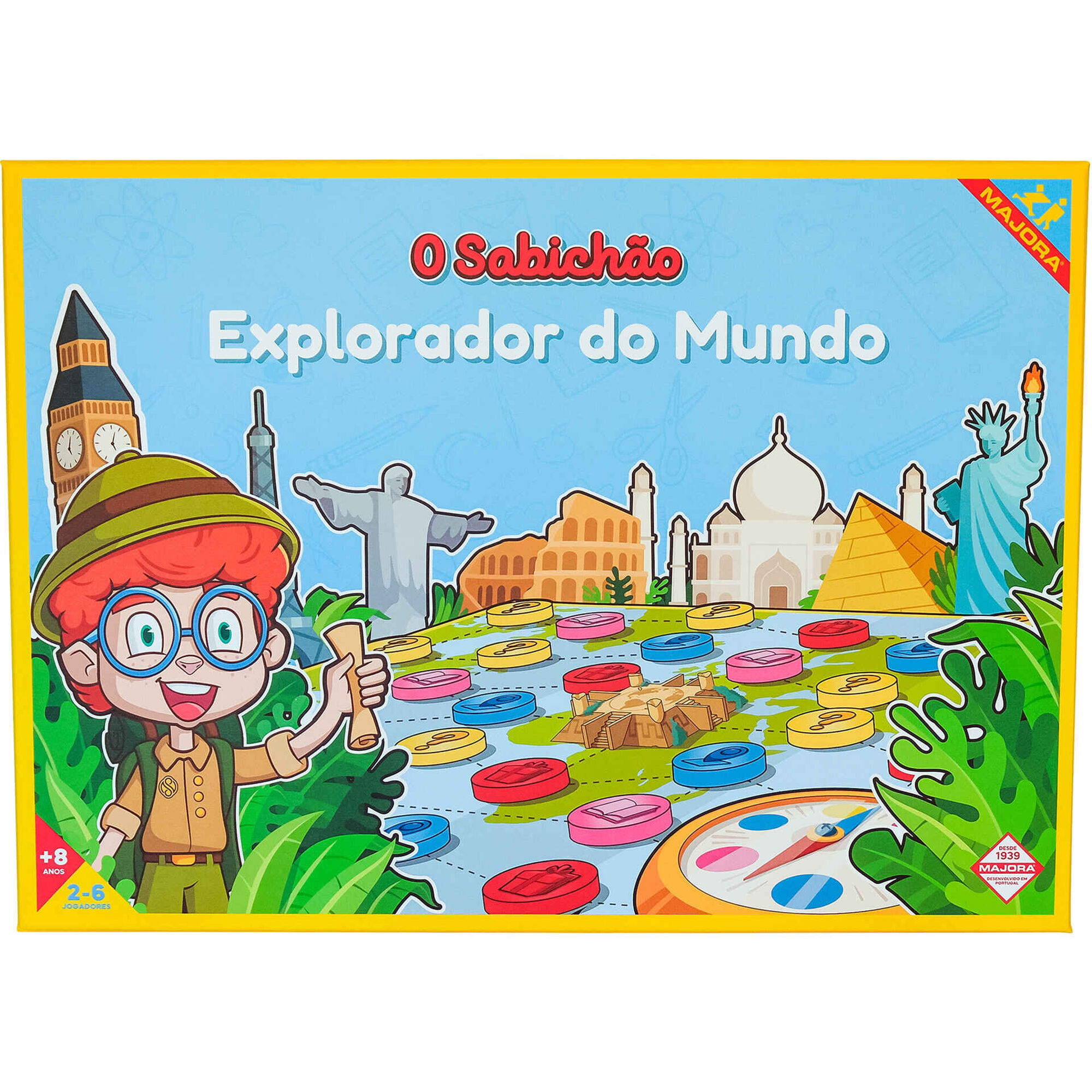 Jogo de Tabuleiro Sabichão - Explorador Do Mundo