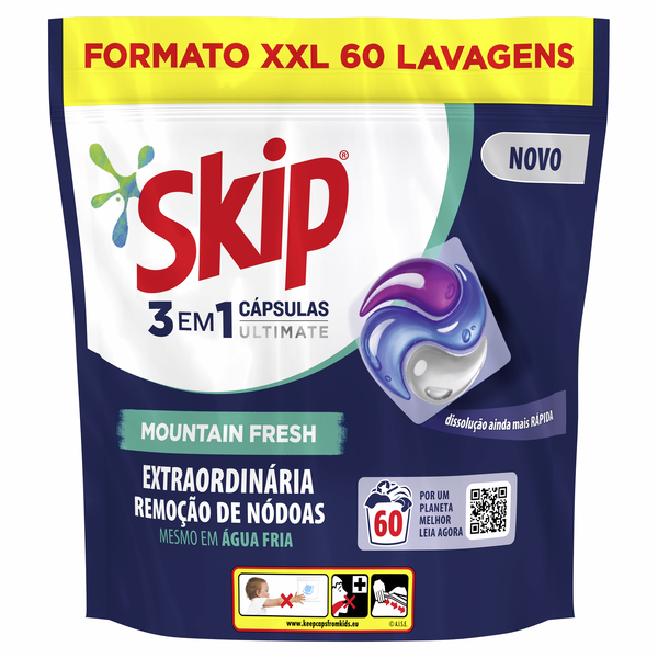 Detergente Cápsulas Roupa Ultimate Mountain Fresh Skip