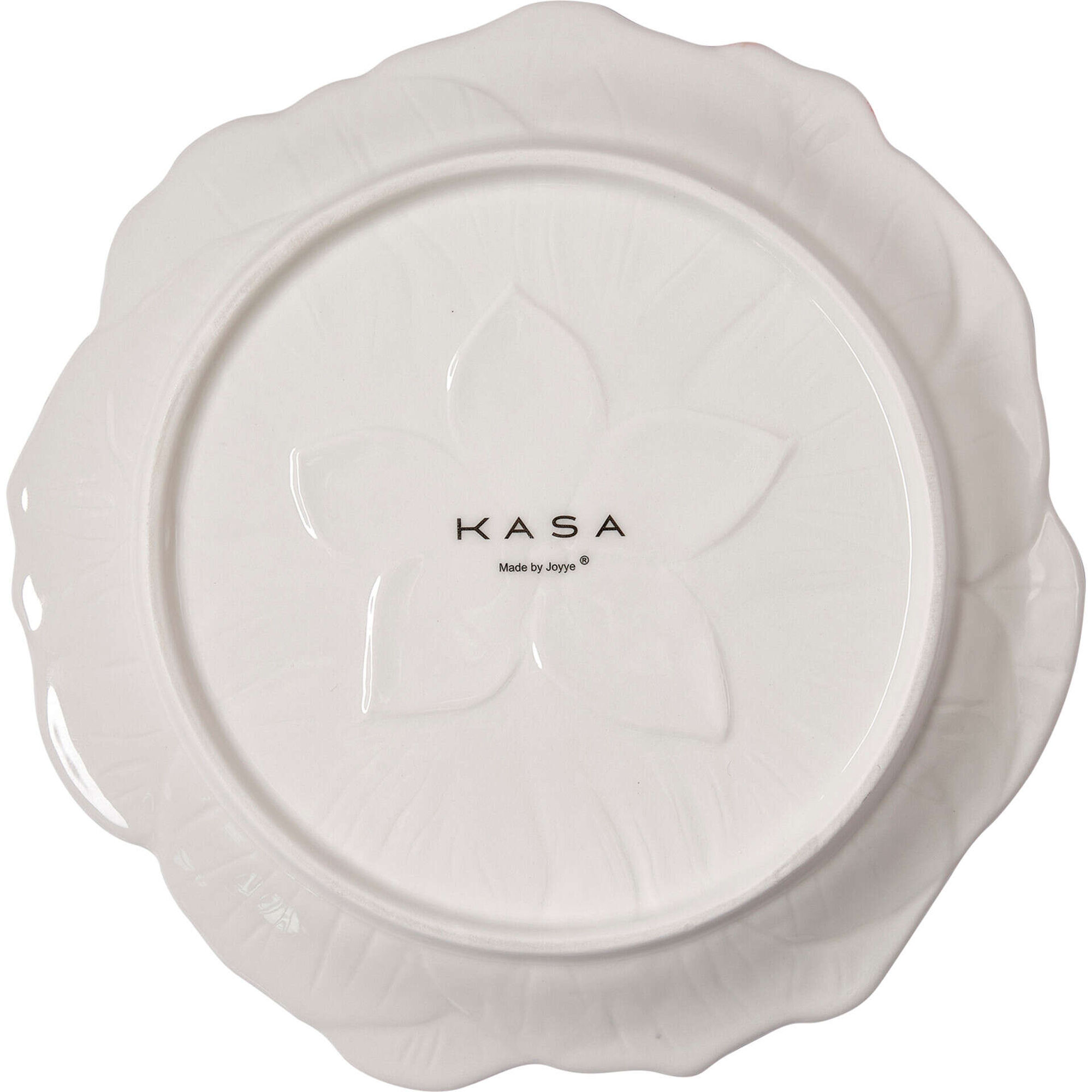 Prato Redondo 25,5cm Rosa com Centro Amarelo Kasa