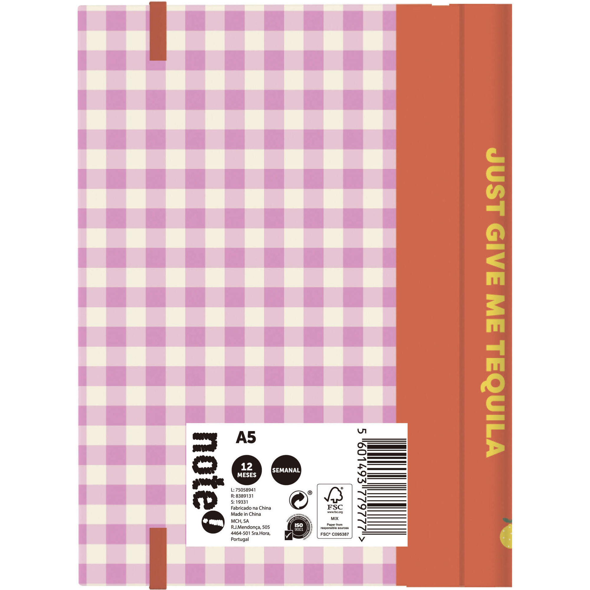 Agenda A5 2026 Espiral 12 Meses (várias cores)