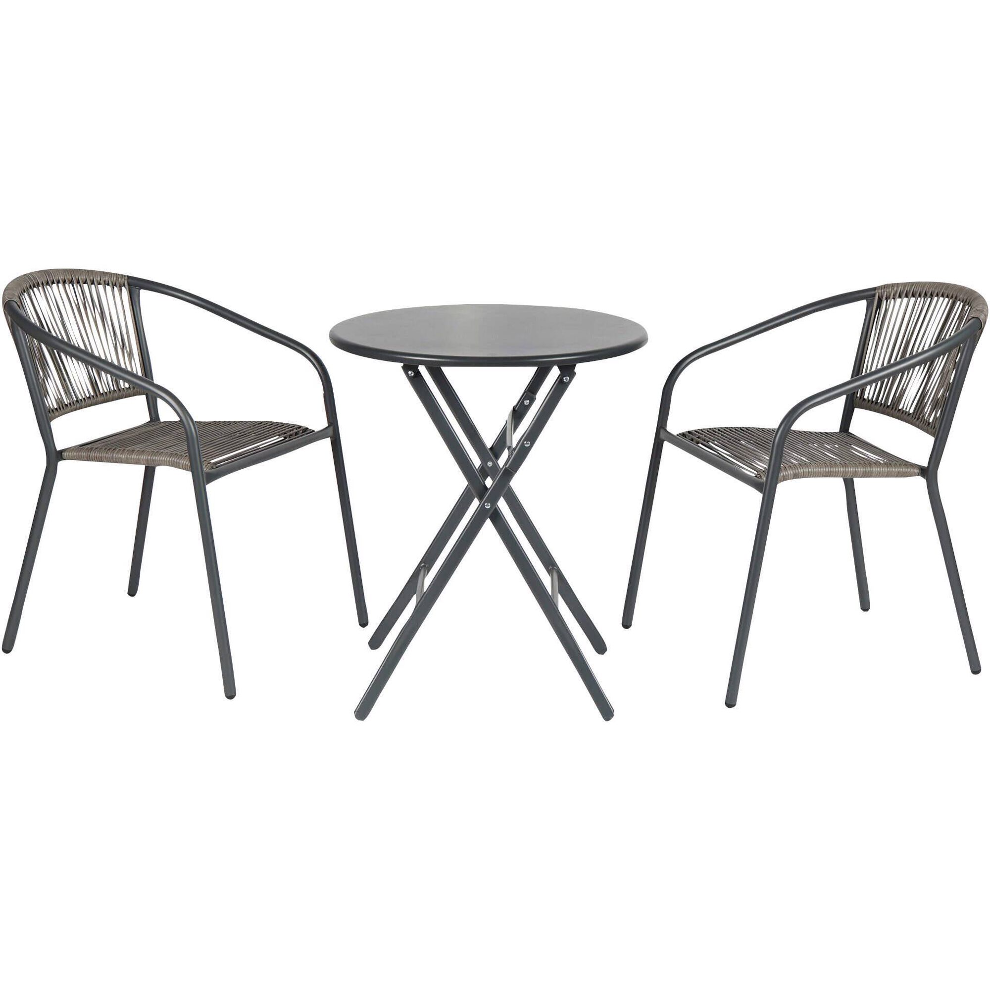 Conjunto de Refei&ccedil;&atilde;o Mesa e 2 Cadeiras Metal Porto Santo Kasa