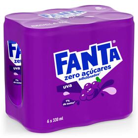 Refrigerante em Lata com G&aacute;s Uva sem A&ccedil;&uacute;car Fanta