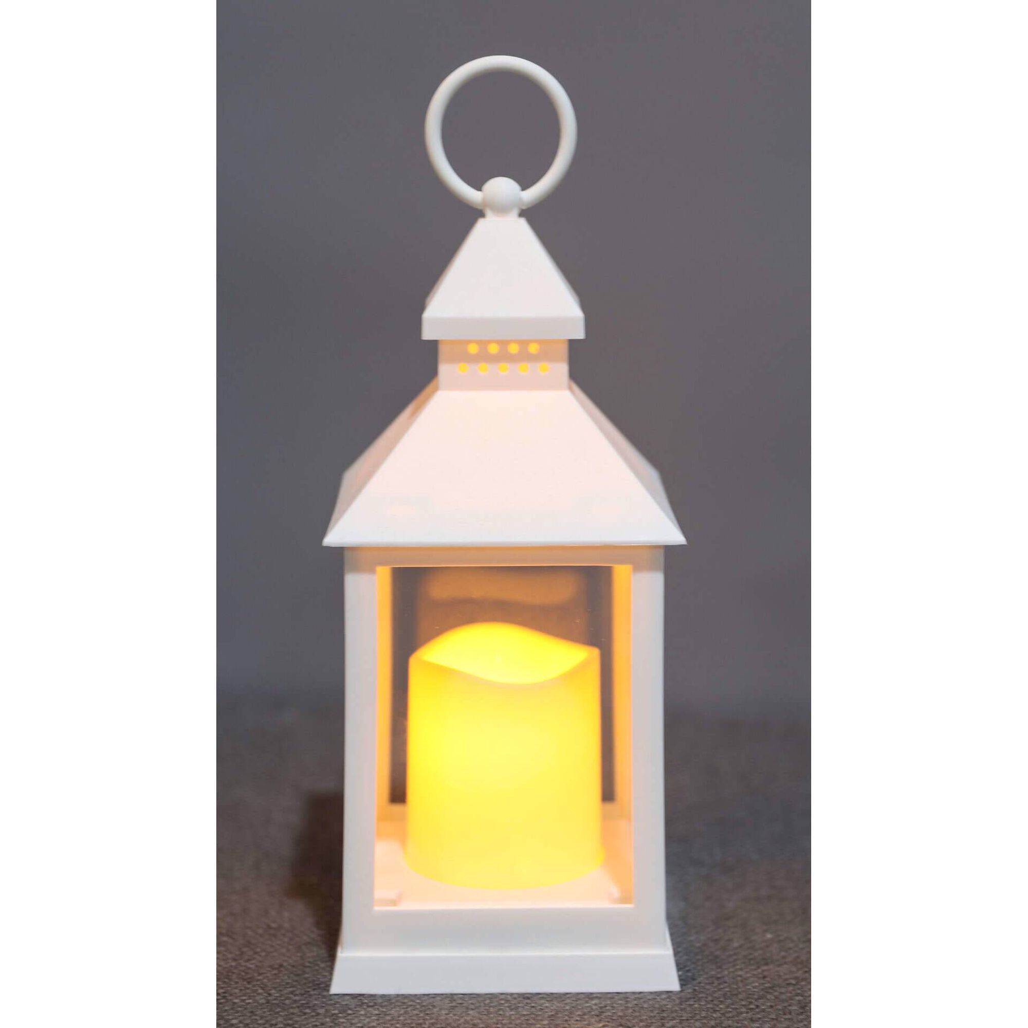 Lanterna Metal Branca com Vela