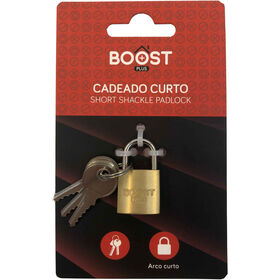 Cadeado Arco Curto com Chave Dourado Boost