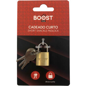 Cadeado Arco Curto com Chave Dourado Boost