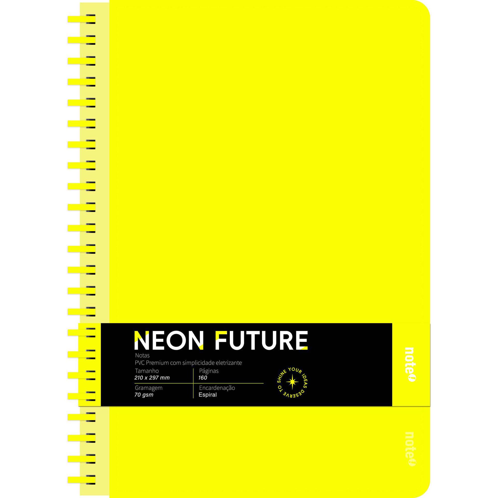 Caderno A4 Neon Pautado (v&aacute;rias cores) Note!