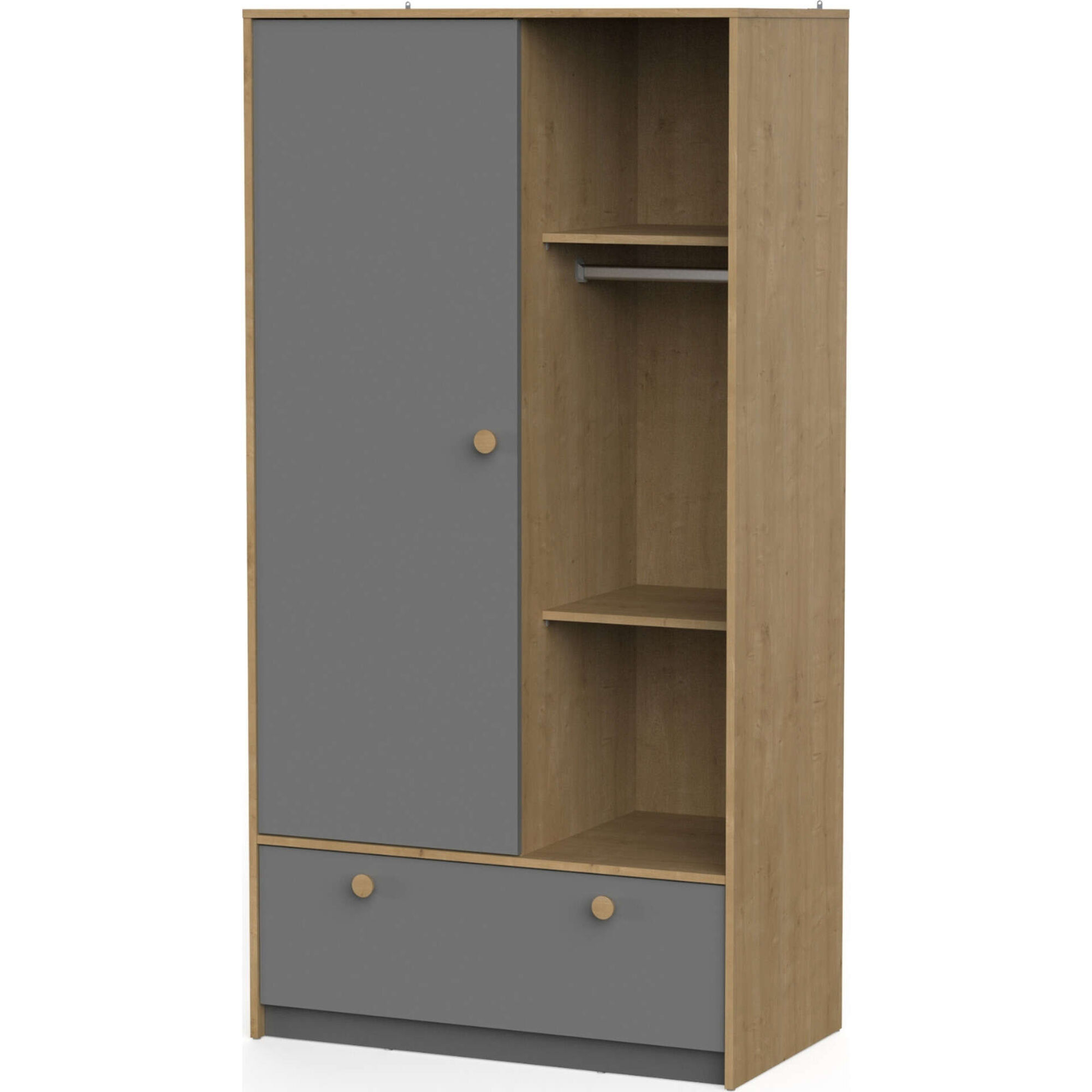 Armário 90,7x50x177,3cm Cinza Gabin Armário 90,7x50x177,3cm Cinza Gabin