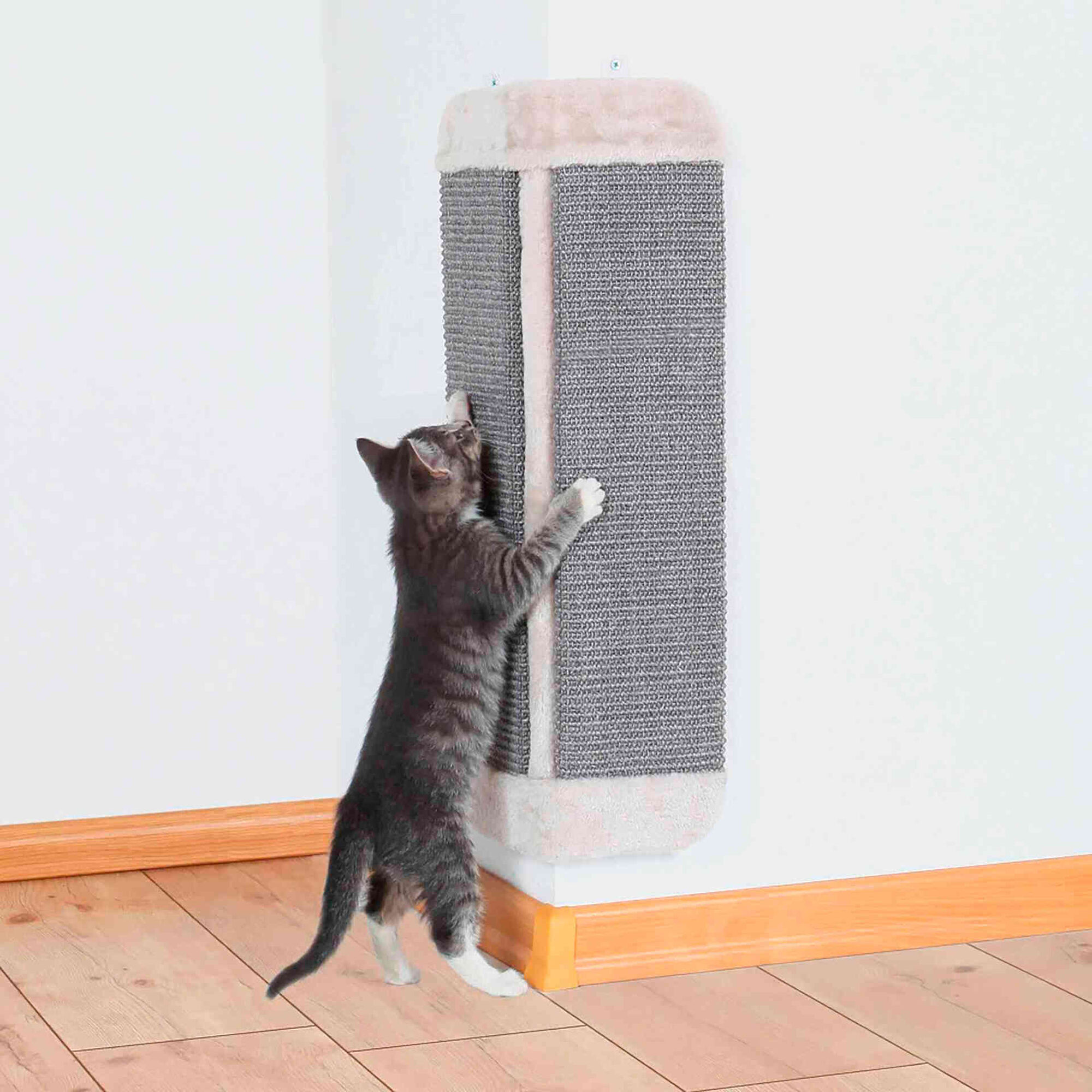Arranhador para Gato para Aplicação em Esquinas 32x60cm Cinza