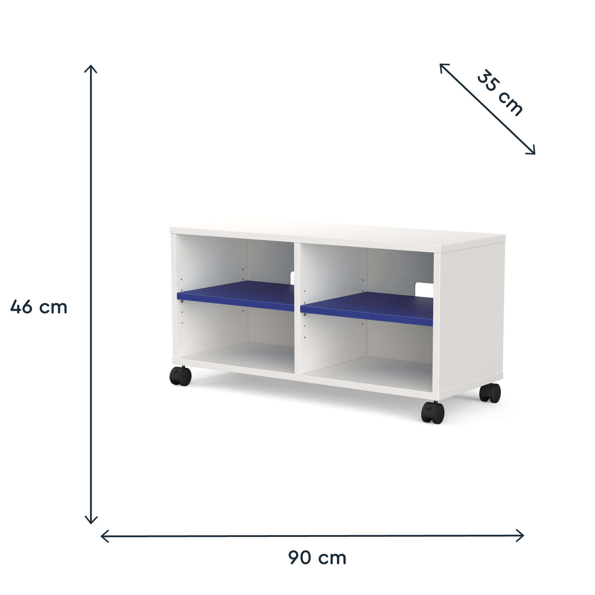 Móvel de TV 90x35x47cm Branco e Azul Play