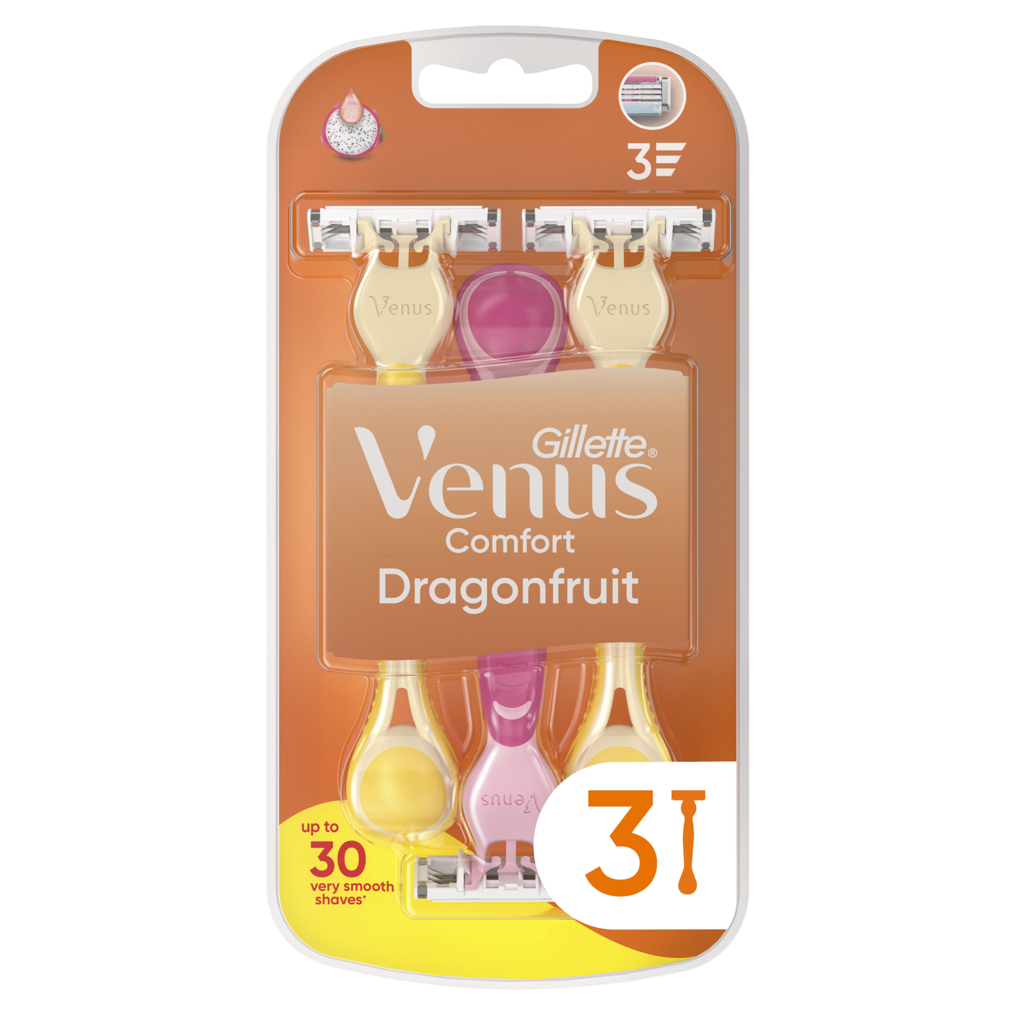 L&acirc;minas Descart&aacute;veis Comfort Dragonfruit 3 Gillette Venus