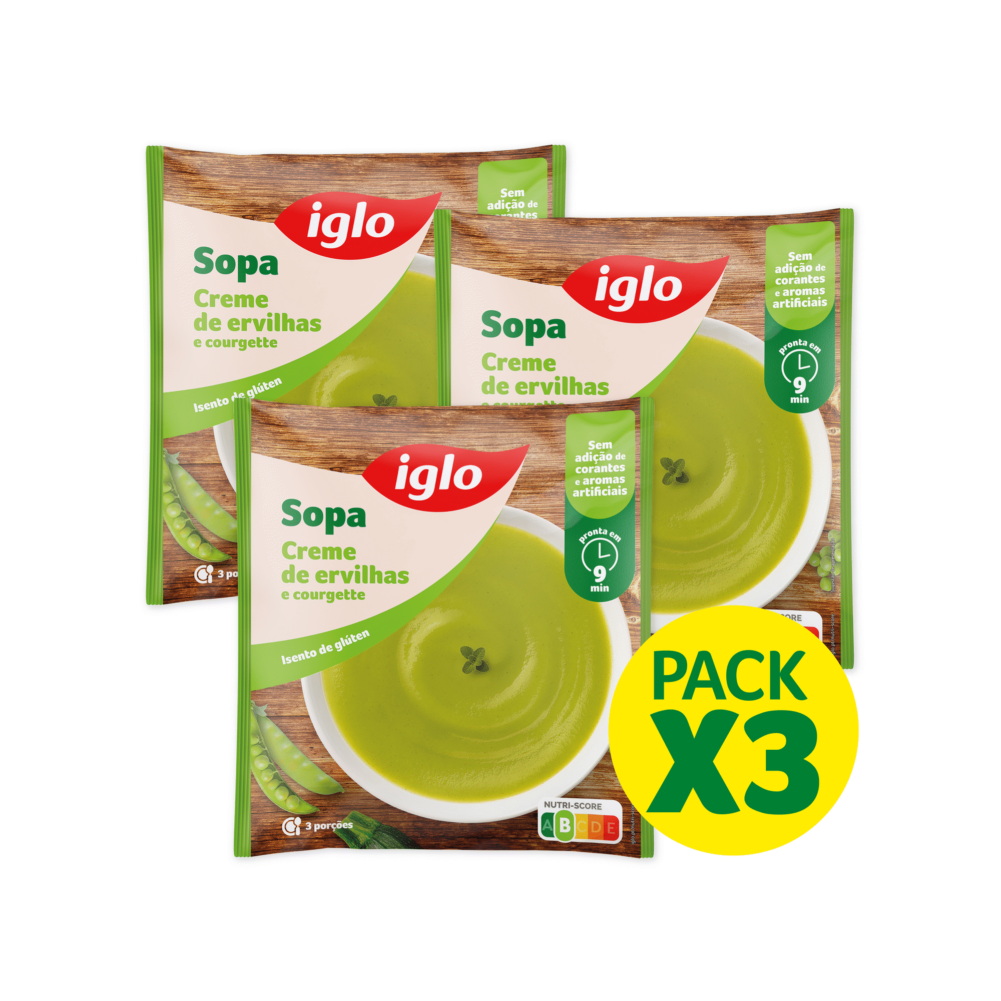 Sopa Creme de Ervilhas e Courgette Iglo