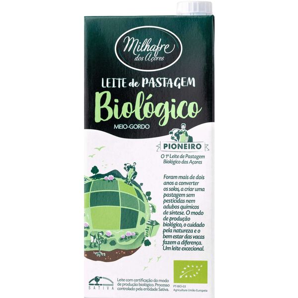 Leite Meio Gordo Pastagem Açores Milhafre