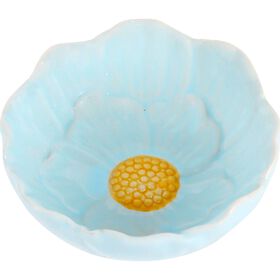 Ta&ccedil;a 9cm Flor Azul com Centro Verde