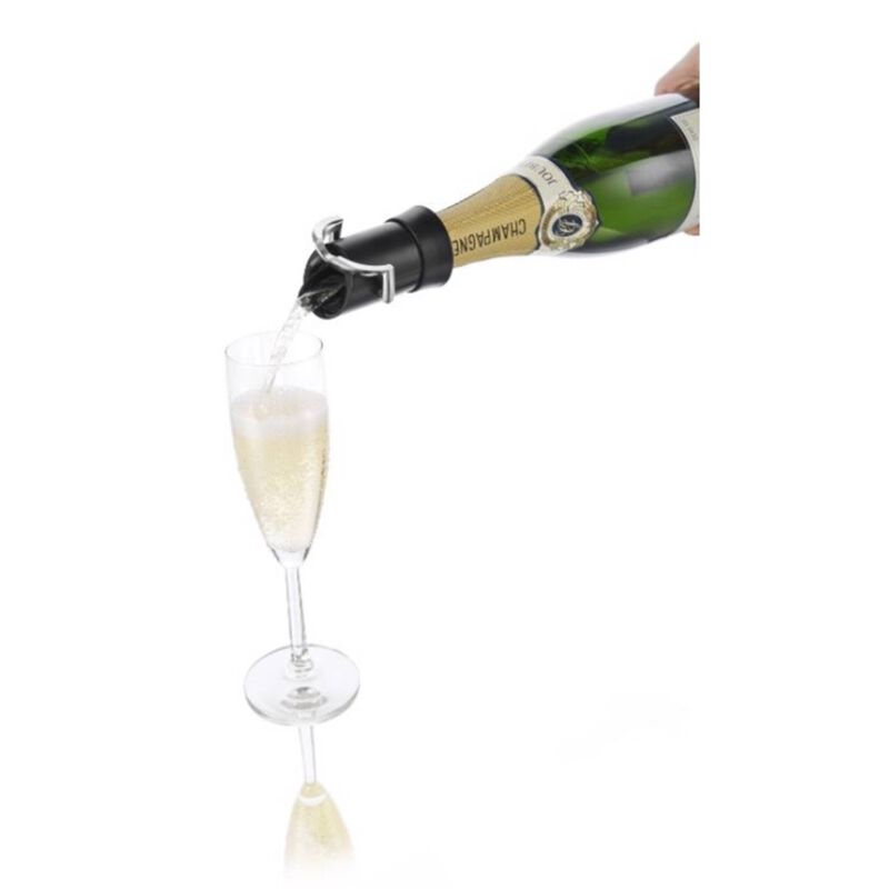 Rolha para Champanhe Plástica Preta Vacuvin