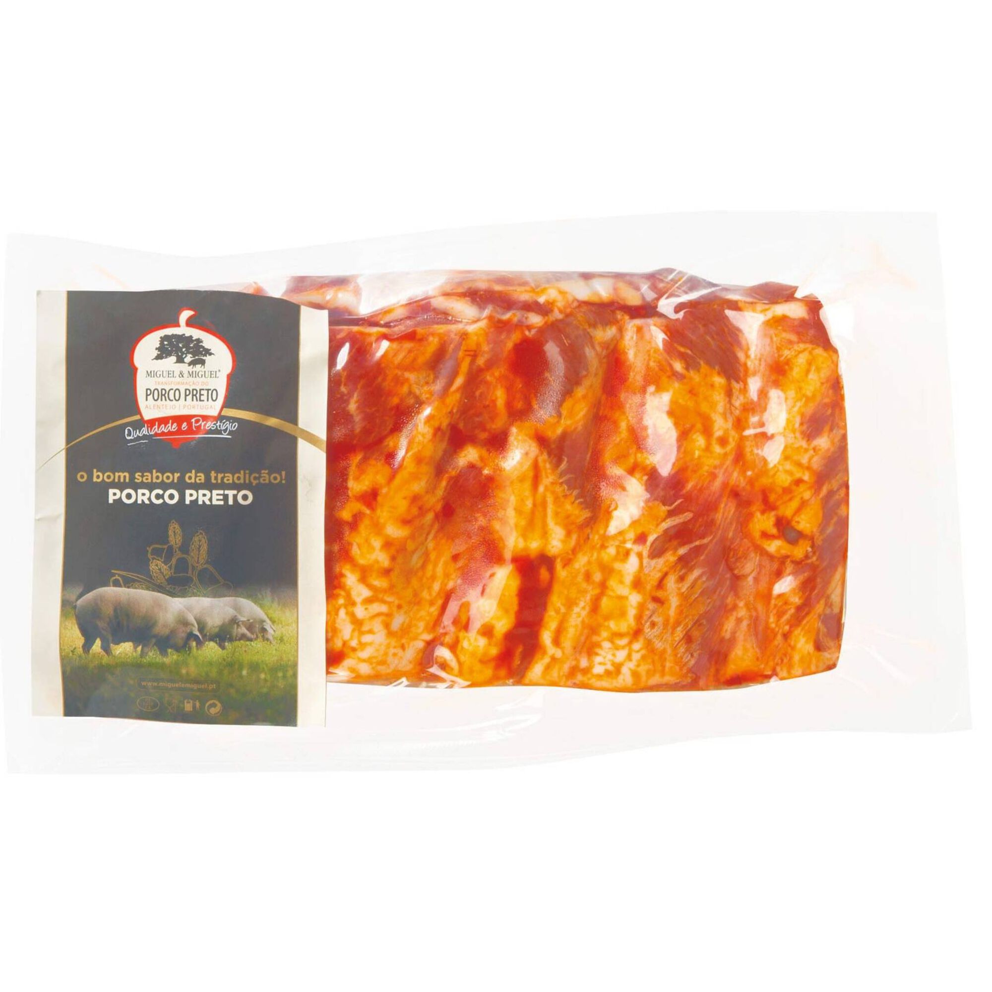 Tiras de Entrecosto Porco Preto Temperado com Pimenta Tiras de Entrecosto Porco Preto Temperado com Pimenta