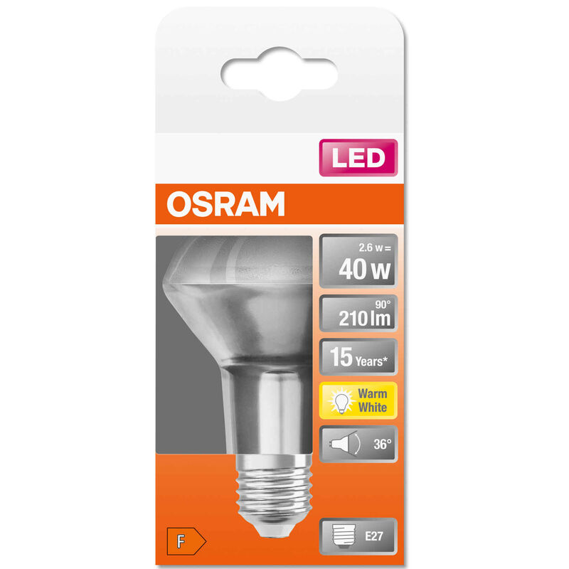 Lâmpada LED R63 E27 2700K 40W Osram