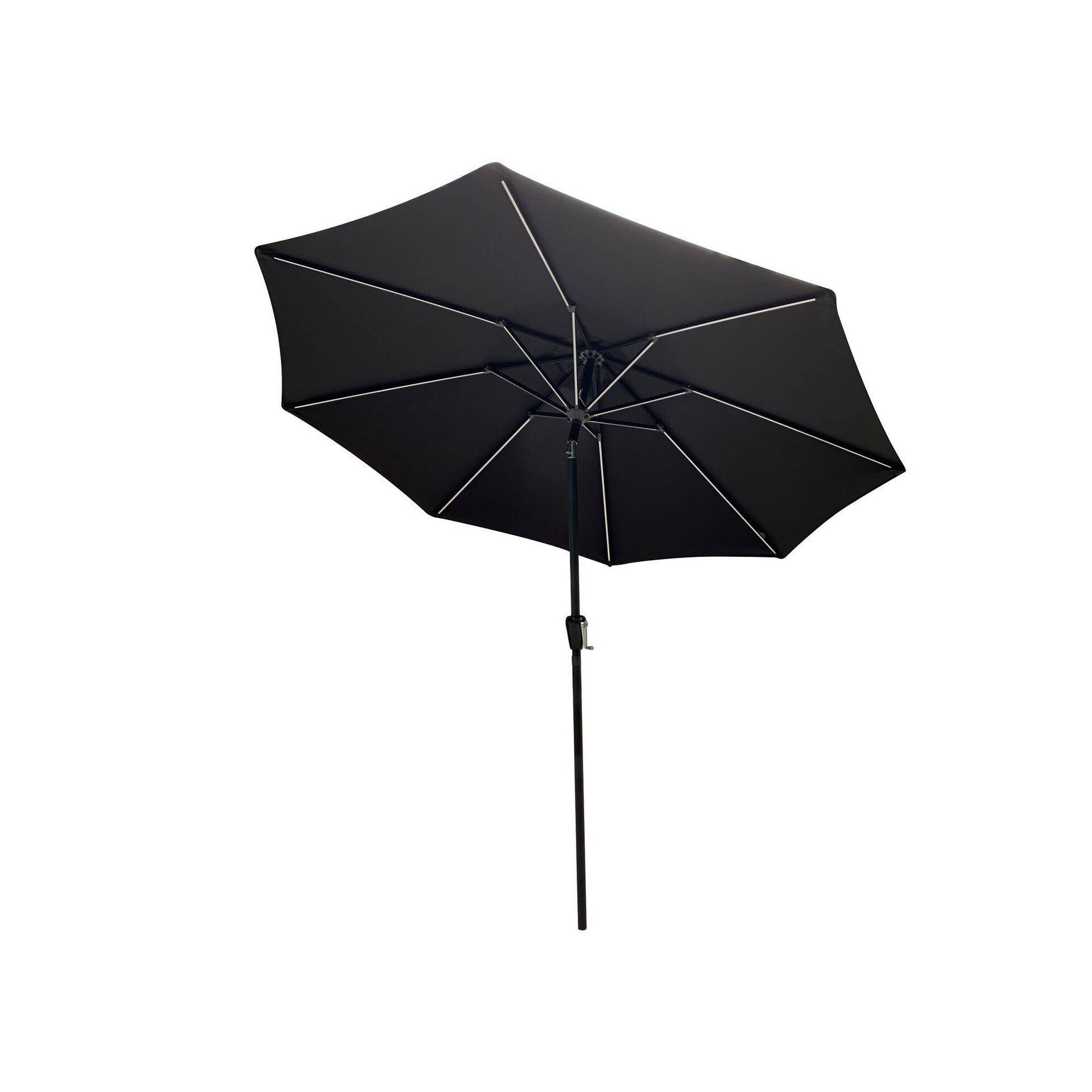 Guarda-sol com Iluminação LED e Manivela 2,7m Preto