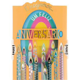 Postal com Luz Feliz Aniversário