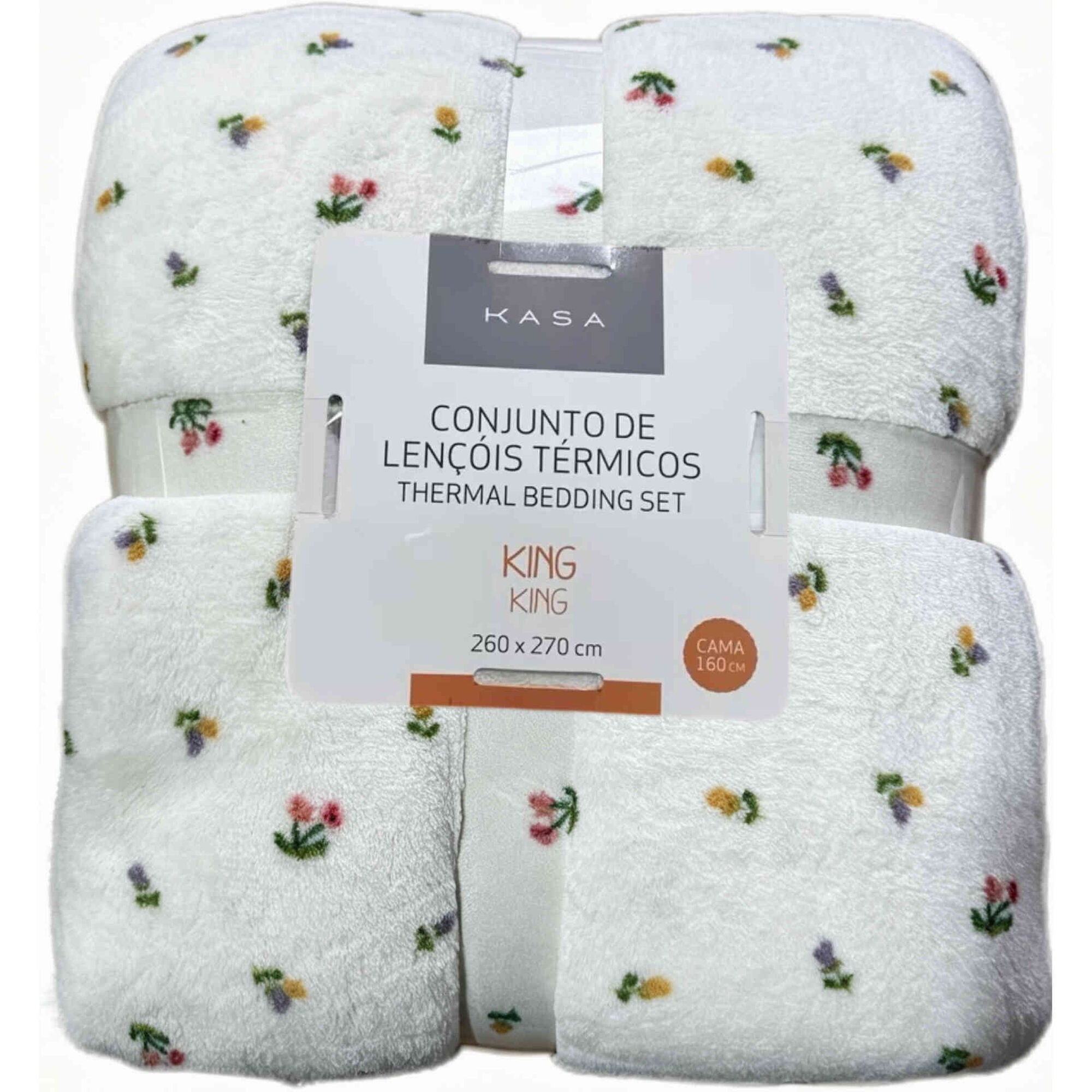 Conjunto de Len&ccedil;&oacute;is T&eacute;rmicos 270x230cm Flores Casa em Flor Kasa