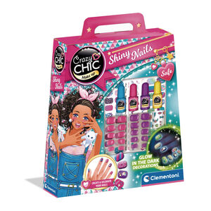 Clementoni - Kit de Unhas que Brilham no Escuro Crazy Chic