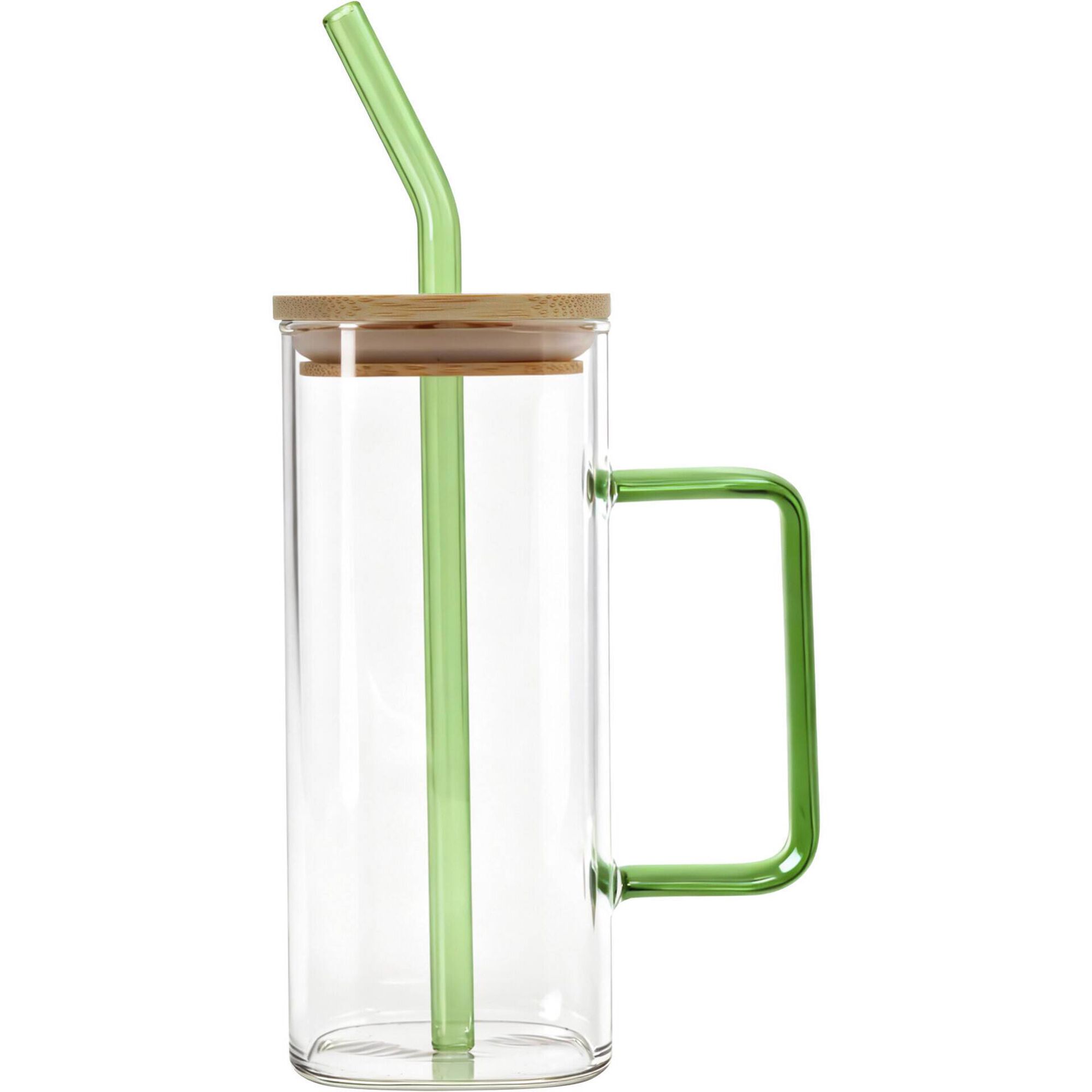 Copo com Palhinha e Asa 370ml Verde Kasa