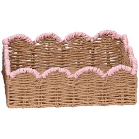 Cesto Retangular 11L Recortado Rosa Kasa