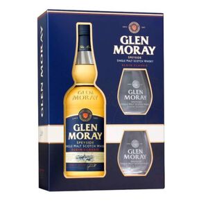 Whisky Scotch Glen Moray Classic Single Malt com 2 Copos